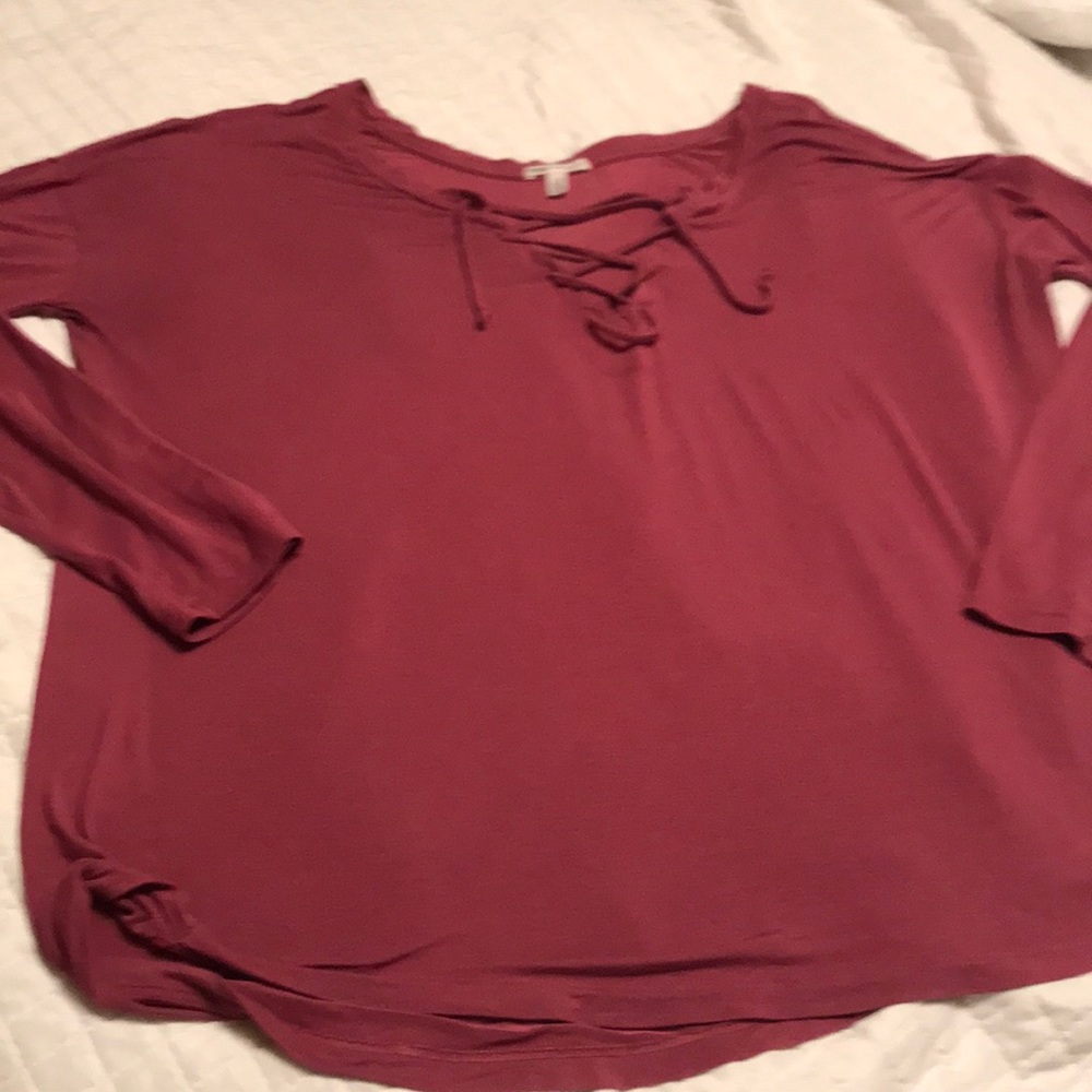 PINK super soft lace up top